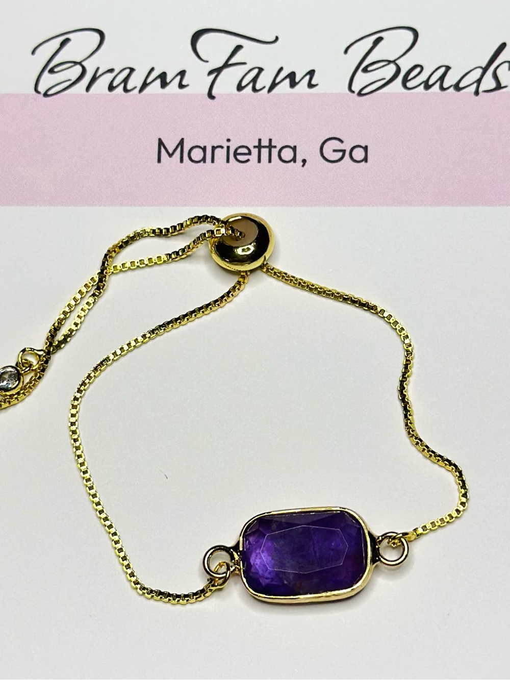 BramFam Beads Adjustable Gemstone Bracelet - Picture 2 of 2